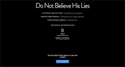 Desktop Screenshot of donotbelievehislies.com